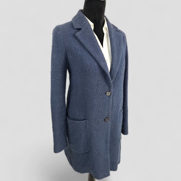 Set Urban Deluxe Women's Chunky Blue Knit Coat 6 - Picture 2 of 10